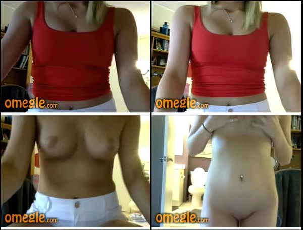Super Hot Blonde Omegle Girl Showing Her Amazing Body